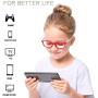 AHXLL Kids Blue Light Blocking Glasses 2 Pack, Anti Eyestrain & UV Protection, Computer Gaming TV Phone Glasses for Boys Girls Age 3-9 (Pink Green+ Transparent Blue)