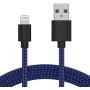 TalkWorks iPhone Charger Lightning Cable 6 ft Long Braided Heavy Duty Cord MFI Certified for Apple iPhone 12, 12 Pro/Max, 12 Mini, 11, 11 Pro/Max, XR, XS/Max, X, 8, 7, 6, 5, SE, iPad - Black/Blue