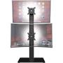 Dual Monitor Stand - Vertical Stack Screen Free-Standing Monitor Riser Fits Two 13 to 30 Inch Screen with Swivel, Tilt, Height Adjustable, Holds One (1) Screen up to 44Lbs HT05B-002