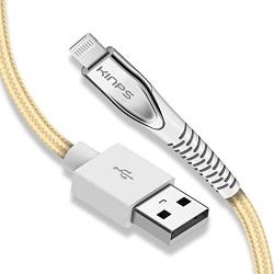 KINPS MFI Certified Lightning Cable 10FT, Upgrade iPhone Charger Cord Compatible with iPhone 12/11/XS Max/XS/XR/X/8 Plus/8/7 Plus/7/6S Plu/6Ss, iPad, (Gold)