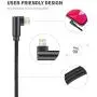 90 Degree Right Angle iPhone Charger Cable Lightning Cable 3Pack 10ft Metal Nylon Braided Cord iPhone 12/11/ Pro/Max/X/XS/XR/XS Max/ 8/ Plus/7/7 Plus/6/6S-Black