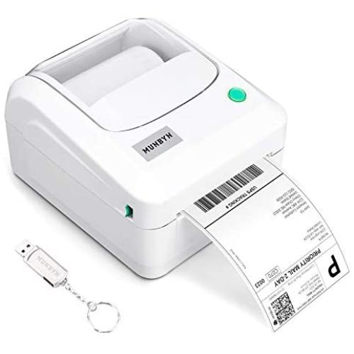 MUNBYN USB Thermal Label Printer for Windows Mac 4x6 Thermal Printer One Click Set up Shipping Label Printer Great for Labeling, Filing, Mailing, Barcodes and More