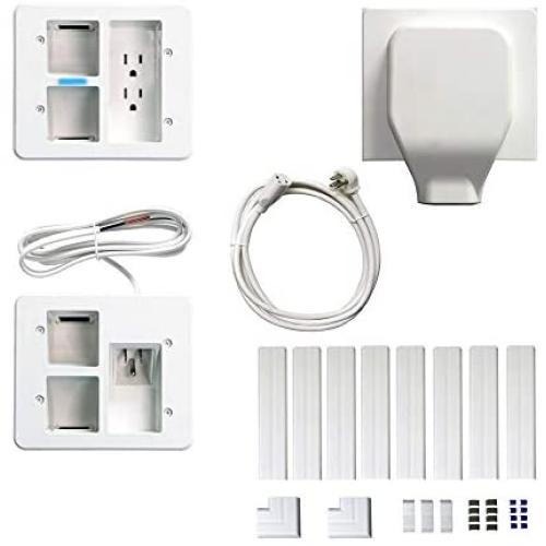 in Wall TV Power Relocation Kit with 1080 Joule Surge Protected Outlets and Complete Concealment, EC-IWS3