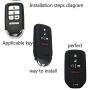 KOSMIQ 2Pcs Smart Key Fob Skin Cover Case Jakcet Shell Bag Protector for 2020 2019 2018 2017 2016 2015 Honda Accord Civic CR-V CRV Pilot EX-L Touring Premium Black Purple (Black+LightGray)