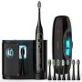 Fairywill PRO Electric Toothbrush, Ultra-Sonic Power Whitening Toothbrush with 5 Modes, Wireless Charging and Smart Timer, 8 Brush Heads with A Chargeable Travel Case