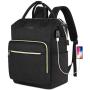 15 Laptop Backpack for Women, RFID Anti-Theft Business Travel Backpack with USB Charging Port, Water Resistant Slim College School Computer Bag for Girls Boys Men, Black