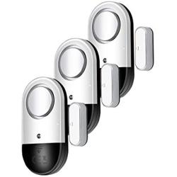 120 DB Loud Door and Window Open Alarm Sensor 3 Pack for Kids, Dementia Patients Safety, Wireless Security Alarms Keep Your Home, Pool, Cabinet, Business Safe