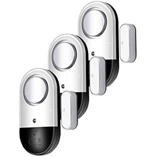 120 DB Loud Door and Window Open Alarm Sensor 3 Pack for Kids, Dementia Patients Safety, Wireless Security Alarms Keep Your Home, Pool, Cabinet, Business Safe