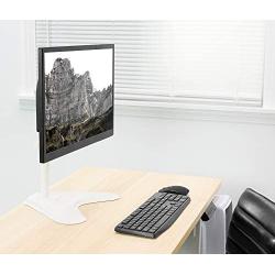VIVO Single 13 to 32 inch Monitor Desk Stand, Freestanding VESA Steel Mount Base, Adjustable Height, Tilt, Swivel, Rotation, White STAND-V001HW