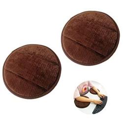 2Pcs Portable Round Computer Wrist Elbow Rest Pad, AUHOKY Upgraded Thickened Cotton Keyboard Elbow Pad, Premium Arm Support Mat for Office Table Desktop Working Gaming-Less Strain (9.8 Inch) (Brown)