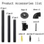 Industrial Wall Mount Iron Pipe Shelf Bracket,Vintage Retro Black DIY Open Bookshelf, Storage Shelves, Ceiling Hung Shelves for Home Kitchen Office(2PcsX5Tier,70'' Tall,12''deep,Hardware Only)