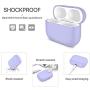 Miracase Upgrade Cover for Airpods Pro Case, Triple Layer Protective Liquid Silicone Case for AirPods Pro Charging Case, 2019 Release LED Visible Shockproof Soft Skin Friendly Silicone Case (Purple)