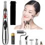 Acupuncture Pen 5 in 1, Electronic Pulse Massage Pen with 5 Heads, Electric Laser Meridian Massager with 9 Levels Adjustable, Acupoint Therapy Energy Pen Relief Pain with 1 AA Battery and Velvet Bag
