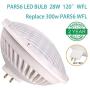 BAOMING PAR 56 LED Bulb, 28W LED PAR56 Replacement 300W PAR56 Halogen Bulb, Soft Warm White (2700~3000K), 120°Deg WFL AC/120V Base Type: GX16D