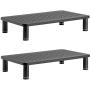 Husky Mounts Monitor Riser Laptop Stand, Adjustable Legs, Stackable, 14.5'' x 9.25'' x 3.25'' Max Height, Matte Black Steel (Black, 2-Pack)
