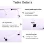 Laptop Cart 23.6'' Mobile Table Fancasa Movable Portable Adjustable Notebook Computer Stand with Wheels (White)