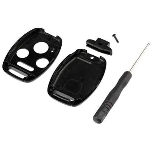 CUTTING NOT REQUIRED - Key Fob Keyless Entry Remote Shell Case & Pad fits Honda 2003-2012 Accord / 2006-2013 Civic EX / 2009-2015 Pilot /2005-2006 CR-V