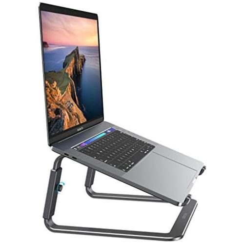 OMOTON Adjustable Laptop Stand for Desk, [Upgrade Version] 3-Level Height Laptop Holder Riser, Detachable Sturdy Aluminum Notebook Stand, for MacBook Pro and All 11-16 inches Laptops, Black