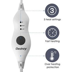 Deckey Heating Pad for Neck and Shoulder Pain Relief, Electric Heating Pads 18” x 25”, Heated Neck Wrap with Fast-Heating, Moist Heat Therapy for Cramps, 3 Heat Settings, Auto-Off, Machine Washable
