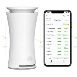 uHoo Indoor Air Quality Sensor – 9 in 1 Smart Air Monitor with Temperature and Humidity Gauge, CO2, Dust (PM2.5), VOC, NO2, Allergen Meter -to Breathe Easy and Boost Health
