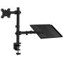 Mount-It! Laptop and Monitor Desk Mount | Fully Adjustable Laptop Mount | VESA Monitor Arm Stand | Desk Pole Mount Extension for Monitors and Laptops