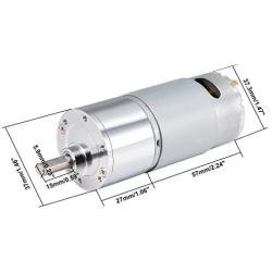 uxcell 24V DC 320 RPM Gear Motor High Torque Electric Reduction Gearbox Eccentric Output D Shaft