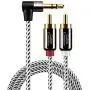 3.5mm to RCA Cable,CableCreation Angle 3.5mm Male to 2RCA Male Auxiliary Stereo Audio Y Splitter Gold-Plated for Smartphones, MP3, Tablets, Speakers,Home Theater,HDTV,1.6ft/0.5m