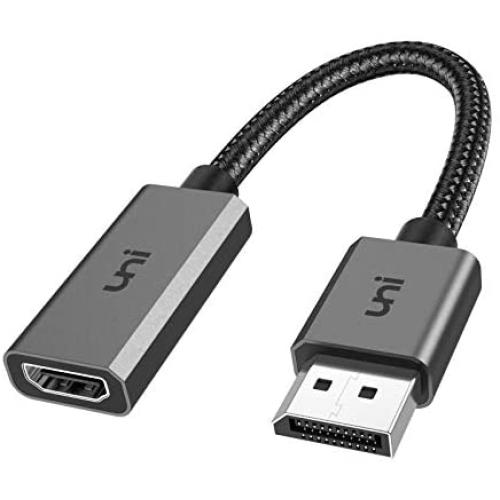 DisplayPort to HDMI Adapter, uni DP to HDMI Adapter (4K UHD ) Uni-Directional Display Port to HDMI Converter Compatible for Lenovo, HP, DELL, GPU, AMD, NVIDIA and More