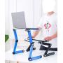 Ergonomic Portable Laptop Stand Table Desk Foldable Lap Tray for Bed Sofa Fully Adjustable Height and Angle Laptop Riser with USB Fans for Work from Home or Travel (Blue)