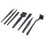 CamKix Multi-Purpose Brushes (Black) - 9 Pack - 7X Multi-Sized Brushes, 1x Anti-Static Tweezers, 1x Cleaning Cloth - Small Gaps - Computers, Keyboards, PCBs, Vents, Car Interior, Window Track