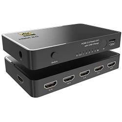 HDMI 2.0 Switch 5x1 ENKLEN Premium Quality 4K x 2K/ 60Hz HDMI Switcher with IR Remote, Support UHD CEC HDR,HDMI 2.0, HDCP 2.2,Full HD/3D,1080P,DTS/Dolby (5 In1 Out)