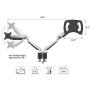 SHOPPINGALL Fully Adjustable Dual Gas Spring 2 in 1 Monitor & Laptop OR Dual Monitors Mount Stand with 2 Arms for 15''-32'' Monitors, Both Desk Clamp and Grommet Options Included - SA-GM224U+D15 (White)