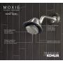KOHLER Moxie Bluetooth Showerhead, Shower Speaker, Waterproof Speaker, Shower Radio, Rechargeable Speaker, Portable Speaker, 2.5 GPM, K-28238-NKE-BN, Vibrant Brushed Nickel