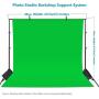 Neewer Photo Studio Adjustable 10ft/3m Wide Cross Bar 6.6ft/2m Tall Background Stand Backdrop Support System with 2 Backdrop Clamps, 2 Sandbags and Carry Bag for Portrait Product Video Shooting