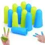 12PCS Finger Cots,Finger Protectors,Hot Gun Finger Gloves, for Glue, Crafts, Sewing, Electronic Repair, Honey Aadhesive, Inventory and Sorting Books (Green and Blue)