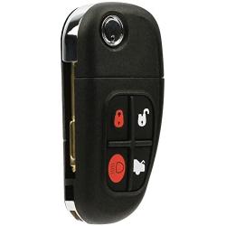 Car Key Fob Keyless Entry Remote Flip fits 2001 2002 2003 2004 2005 2006 2007 2008 Jaguar S-Type, X-Type, XJ8 (NHVWB1U241)