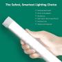 SHOPLED LED Tube Light Fixture, 8FT, 90W, 6000K, Integrated Dual Row Linkable LED Shop Light Bulb Ceiling Light Wall Lamp Lighting Fixture for Garage, Shop, Warehouse, Frosted Cover, 4-Pack