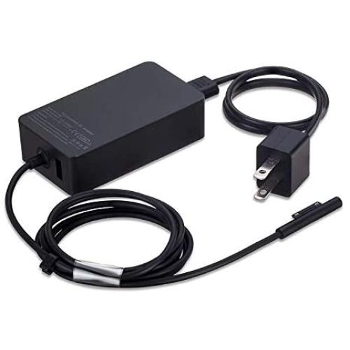 Updated Version Surface Pro Charger, 44W 15V 2.58A, Compatible for Microsoft Surface Pro 3, Pro 4, Pro 5, Pro 6, Pro 7 Surface Laptop 1/2, Surface Book & Surface Go, with 5V 1A USB Charging Port