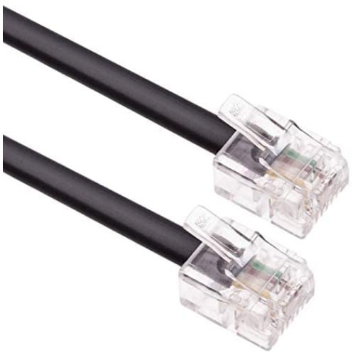 RJ11 Cable ADSL 66ft Extension Lead Phone Cord Telephone Plug High Speed Xfinity Internet Broadband Male to Male Router and Modem to RJ11 Phone Socket/Microfilter/Landline Wire (Black)