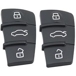 Heart Horse Button Rubber Pad for Audi A3 A4 A5 A6 A8 Flip Remote Key Fob Replacement 2pcs