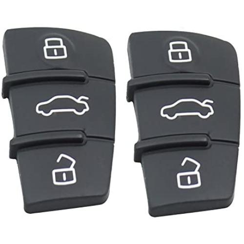 Heart Horse Button Rubber Pad for Audi A3 A4 A5 A6 A8 Flip Remote Key Fob Replacement 2pcs