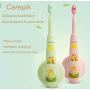 Carepik Kids Electric Toothbrush Set, Sonic Rechargeable Powered Toothbrush, Extra Soft Bristles, 2 Brush Replacement Heads, Cute Animal Cover, 3 Modes, Fun & Easy Cleaning for Age 3+ (Pink)