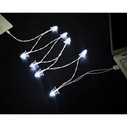 YAGE Tale Christmas Light Phone Charger Cord USB and Bulb Charger 50inch 8LED White Compatible with Phone 5 5s 6 6plus 6s 6s Plus 7 7plus 8 8plus X XR XS XS Max 11Pro Max etc
