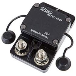 GLOSO E9A Waterproof Breaker Auto Reset (T1) 60A Side by Side Stud IP67 Marine Hi-Amp Circuit Breaker (60A)