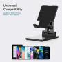 Foldable Cell Phone Stand, Yootech Angle & Height Adjustable Desktop Phone Holder Dock, Phone Cradle with Stable Anti-Slip Design Compatible with iPhone 12/Samsung Galaxy S21/Kindle/Tablet(4-10'')