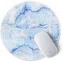 ITNRSIIET [20% Larger] Mouse Pad with Stitched Edge Premium-Textured Mouse Mat Waterproof Non-Slip Rubber Base Round Mousepad for Laptop PC Office 8.7×8.7×0.12 inches, Blue Art Marbling