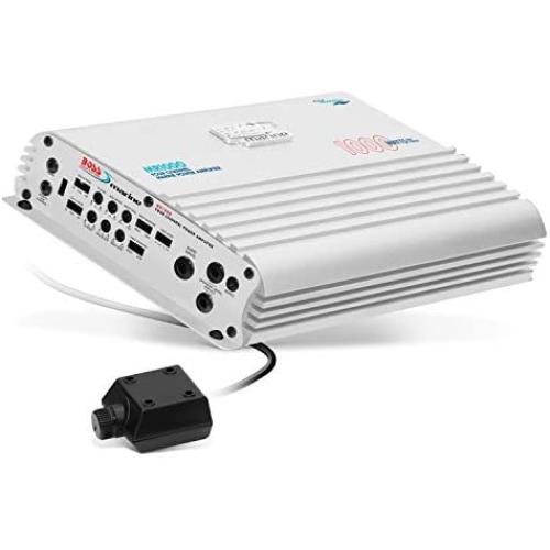 BOSS Audio Systems MR1000 4 Channel Weather Resistant Amplifier - 1000 Watts, Full Range, Class AB, 4 Ohm Stable, RCA Inputs, Bridgeable
