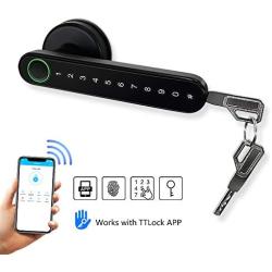 Smart Lock,CATCHFACE Fingerprint Door Lock Keyless Entry Door Lock WiFi Front Door Lock Unlock with Fingerprint/TTlock App/Code/Key Electronic Door Lock for Home Office Apartment Garage School Airbnb