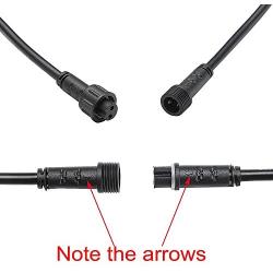 Sumaote 6.56ft 2m 2Pin Extension Cable Wire with Male and Female Connectors at Both Ends for Single Color LED Deck Light
