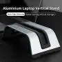 Aluminum Vertical Laptop Stand - Space Saving Laptop Holder Compatible with MacBook /iPad and More Notebook Laptops to 0.67’’ Inch Thickness(Space Grey)